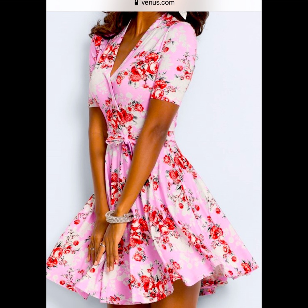 Pink Floral Mini Dress